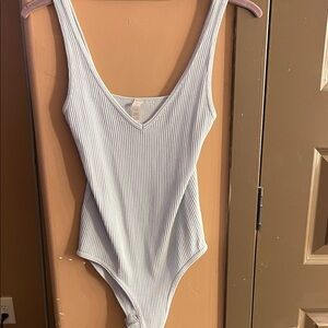 Aura Light Blue Ribbed Top